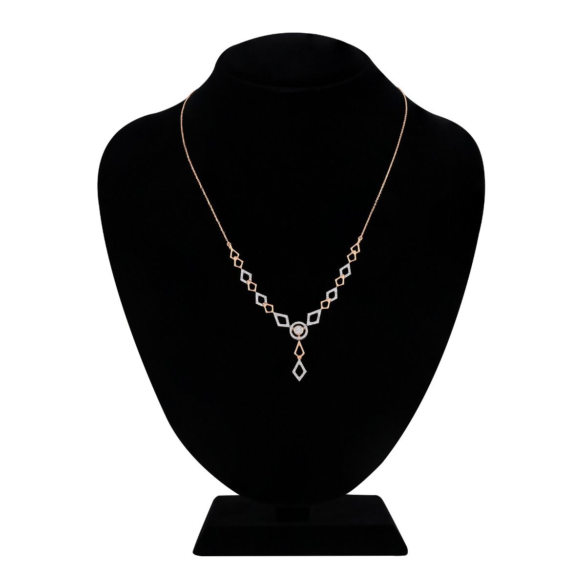 Glamorous Rose Gold and Diamond Necklace Set-All Jewellery-BNS24A12-D900X0C