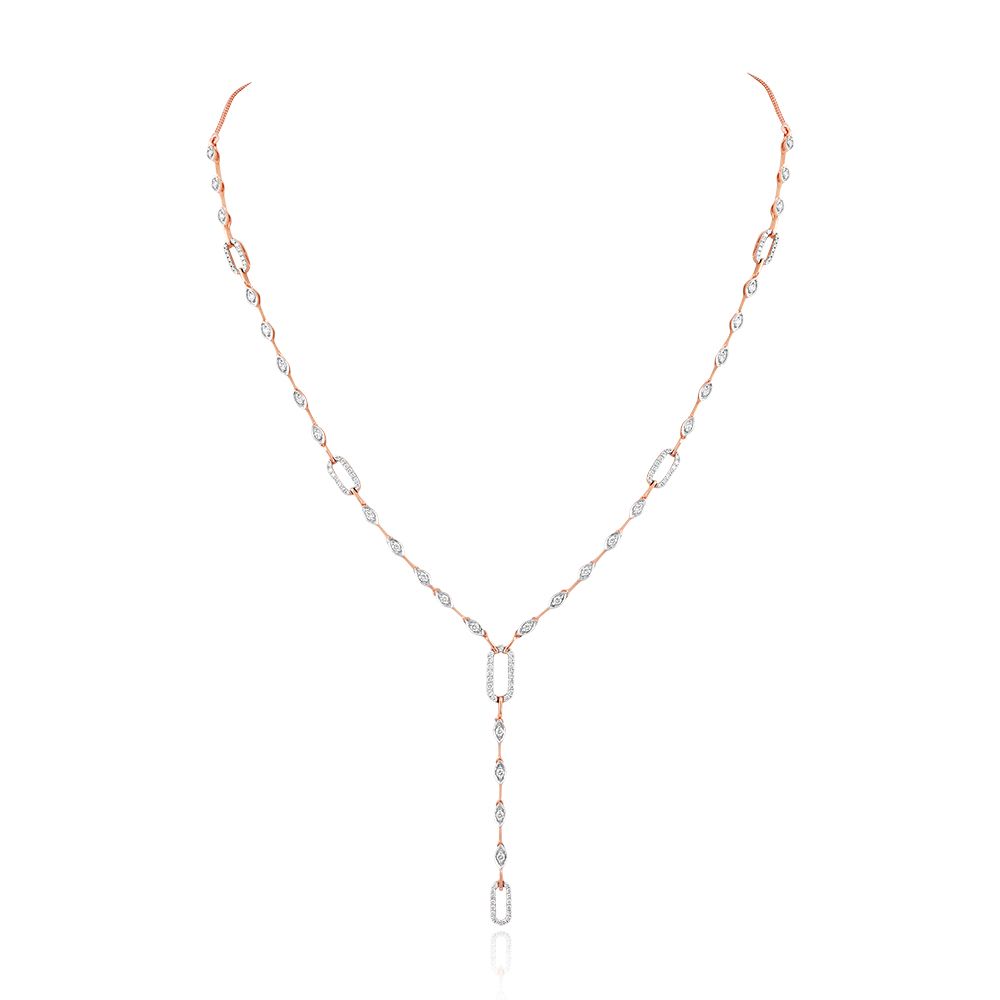 Gleam Diamond Lariat Necklace Set-All Jewellery-BNS25A01-D400X0B