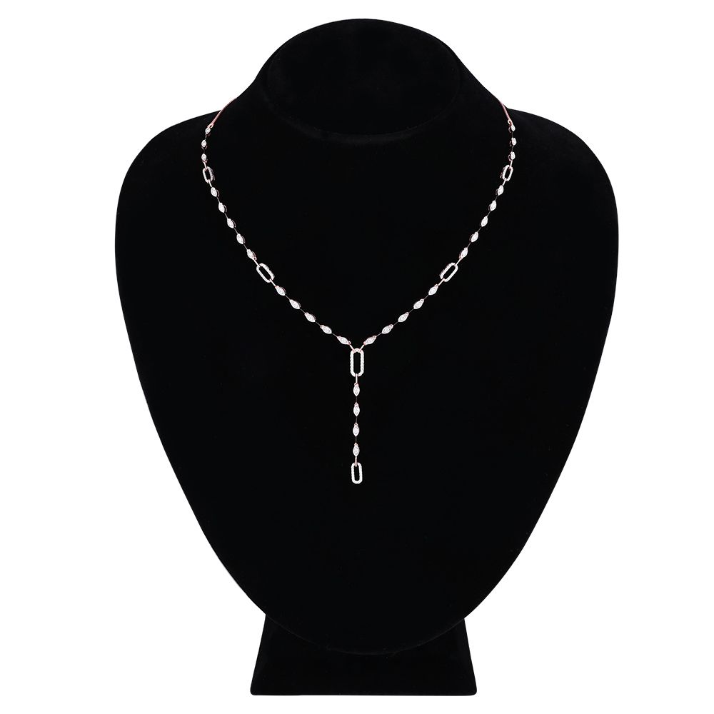 Gleam Diamond Lariat Necklace Set-All Jewellery-BNS25A01-D400X0B