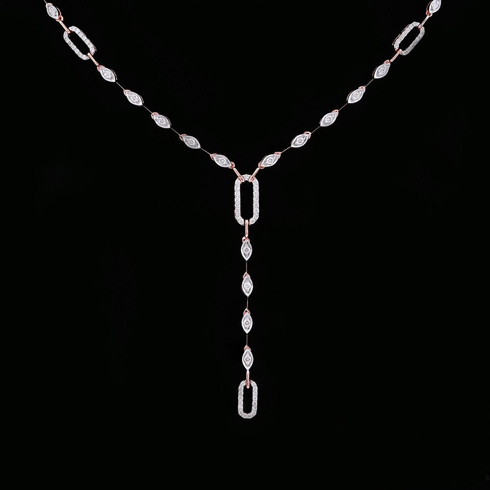 Gleam Diamond Lariat Necklace-All Jewellery-BSN25A01-D400X1B