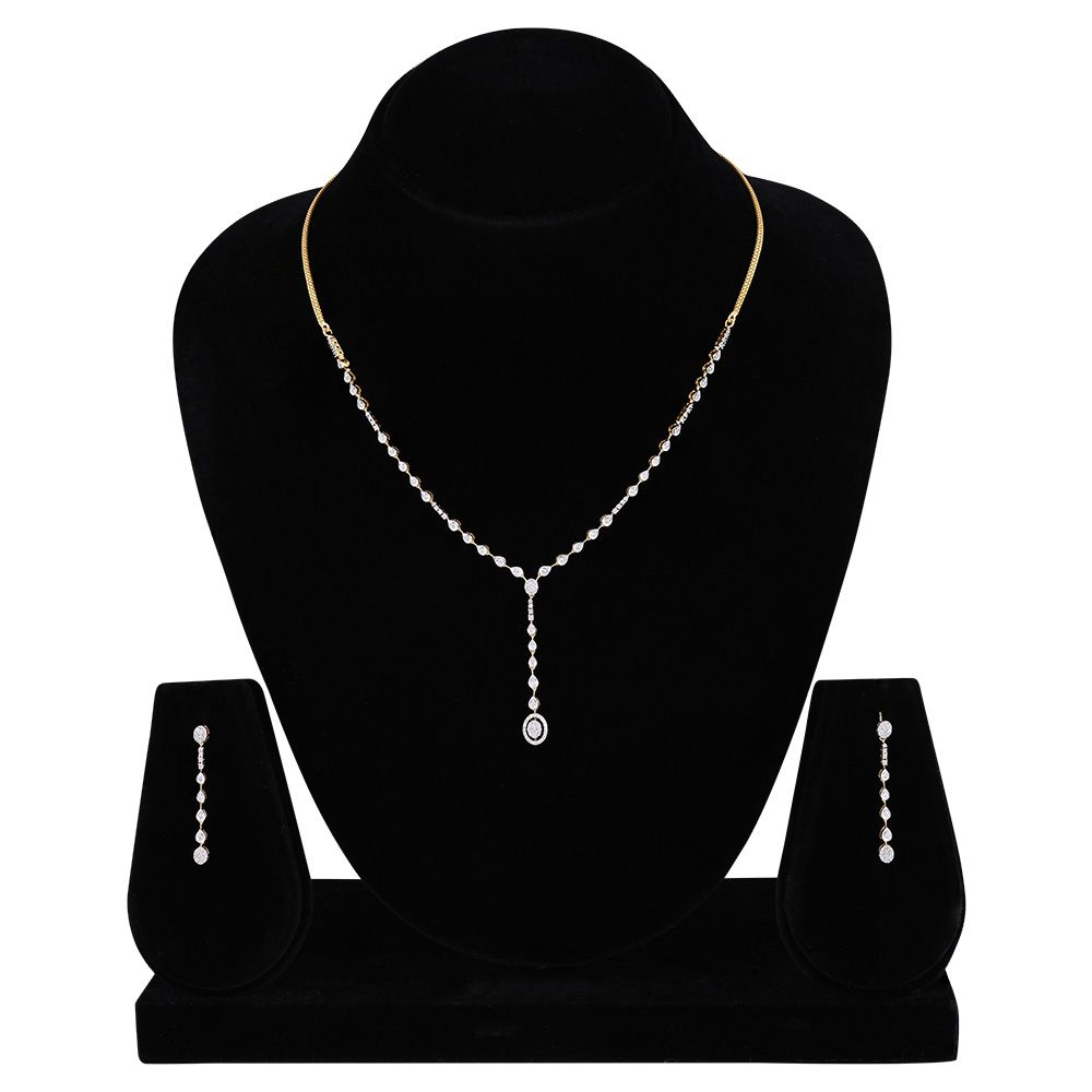 Grace Of Diamonds Lariat Necklace Set-Diamond-BNS25A02-D400R0B