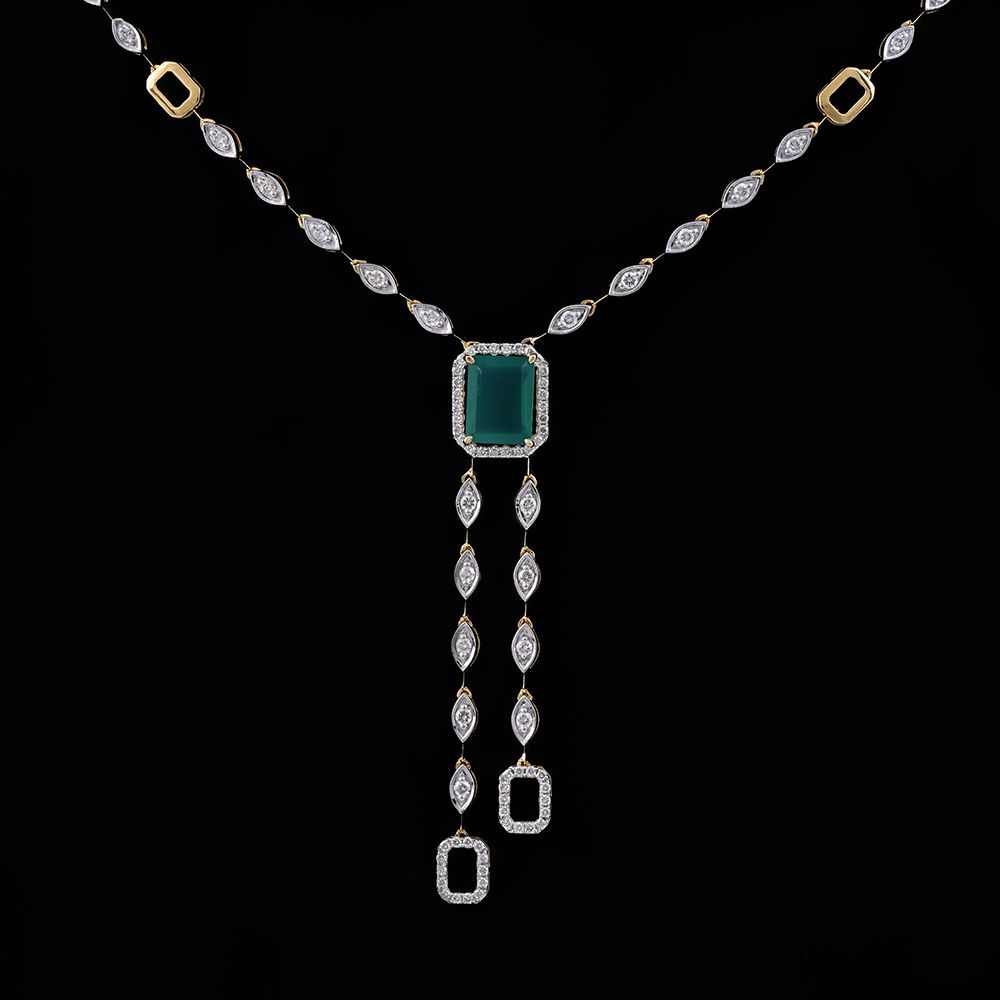 Green Brilliance Diamond Necklace -Diamond-BSN25A04-D424R1B