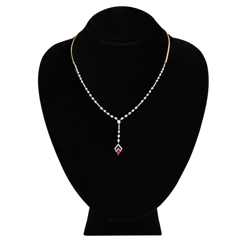 Red Romance Diamond Lariat Necklace -Diamond-BSN25A05-D440R1B