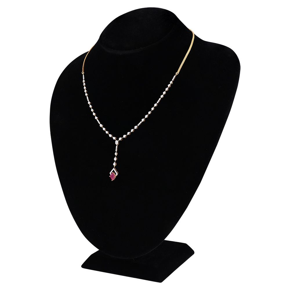 Red Romance Diamond Lariat Necklace -Diamond-BSN25A05-D440R1B