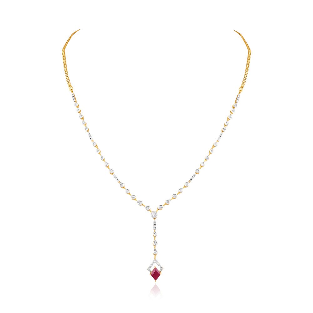 Red Romance Diamond Lariat Necklace -Diamond-BSN25A05-D440R1B
