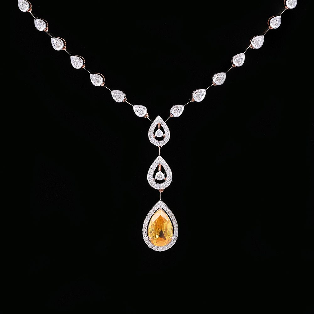 Glowing Diamond Lariat Necklace -All Jewellery-BSN25A06-D444X1B