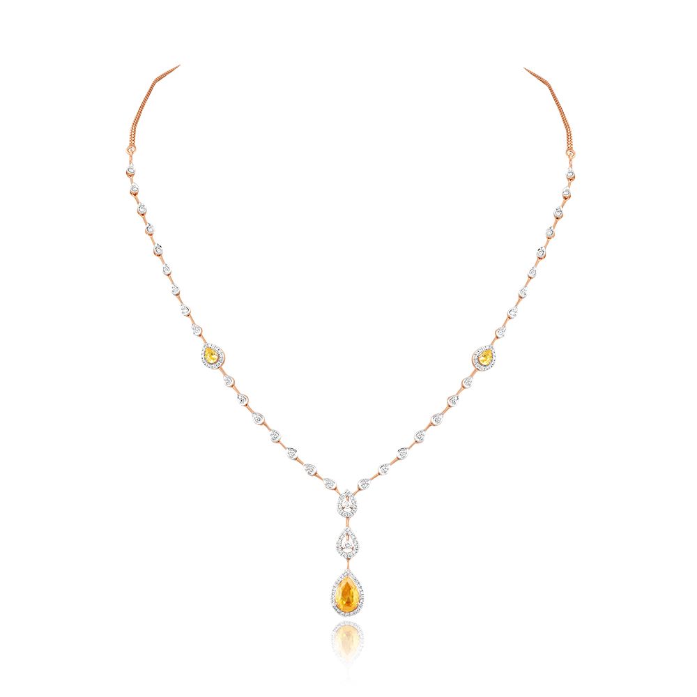 Glowing Diamond Lariat Necklace -All Jewellery-BSN25A06-D444X1B