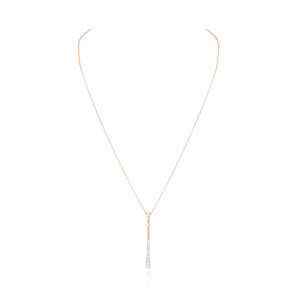 Elegant Casual Diamond Rose Necklace-Necklaces-BSN25A09-D400X1C