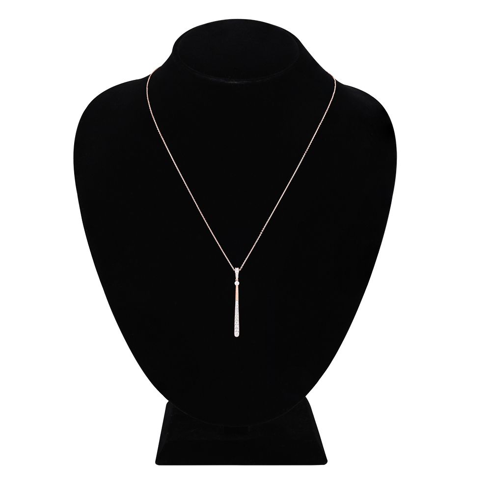 Elegant Casual Diamond Rose Necklace-Necklaces-BSN25A09-D400X1C