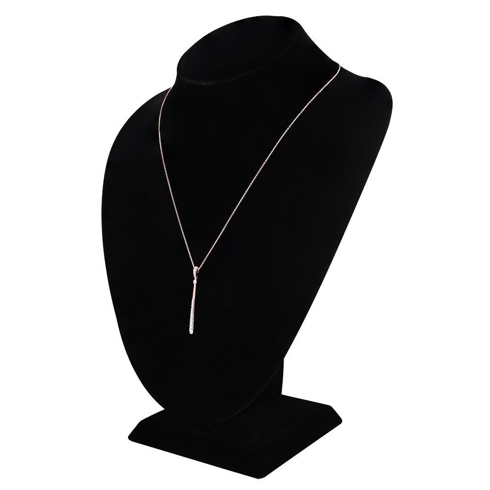 Elegant Casual Diamond Rose Necklace-Necklaces-BSN25A09-D400X1C