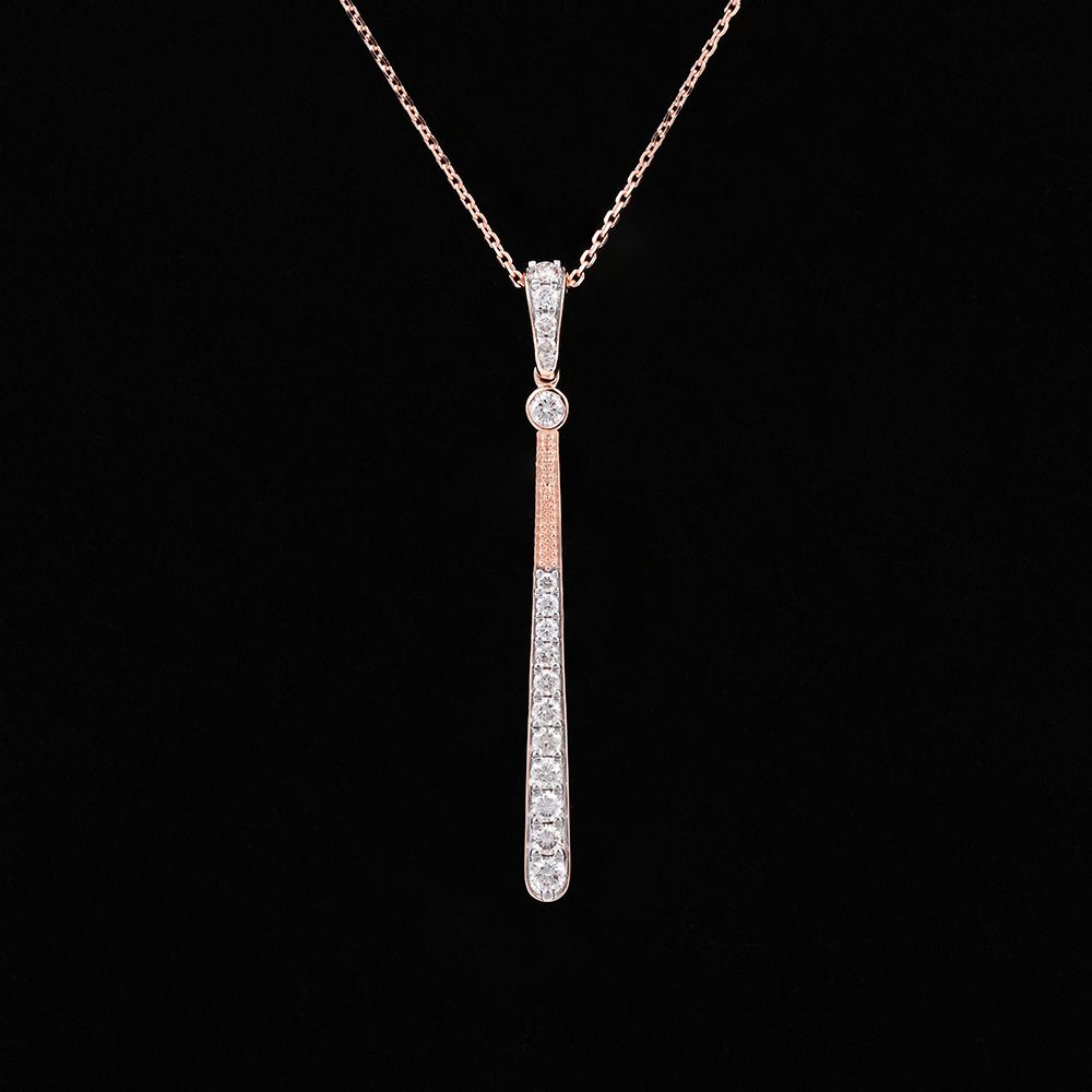 Elegant Casual Diamond Rose Necklace-Necklaces-BSN25A09-D400X1C