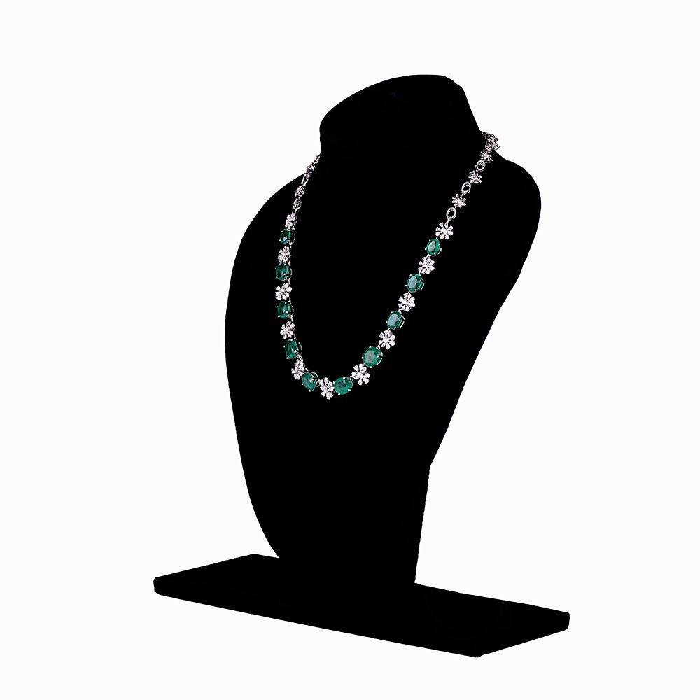  Floral Royalty Diamond and Emerald Necklace -All Jewellery-CNK23C01-D326W2B