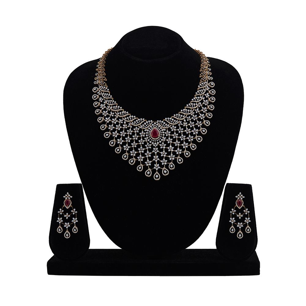 Divine Splendor Diamond Necklace Set-All Jewellery-CNS24A04-D310X0B