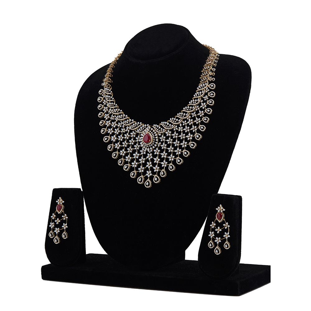 Divine Splendor Diamond Necklace Set-All Jewellery-CNS24A04-D310X0B