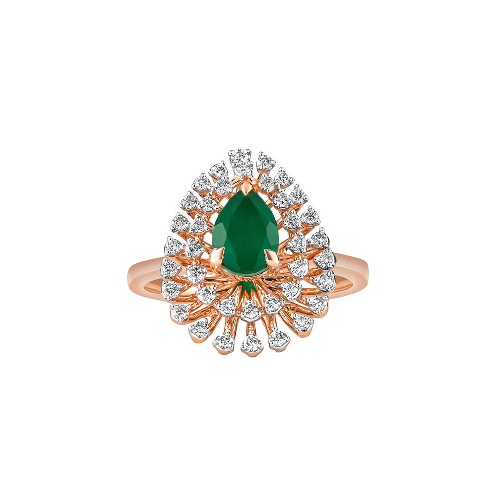 Imperial Diamond and Emerald Ring-Diamond-CRG23A07