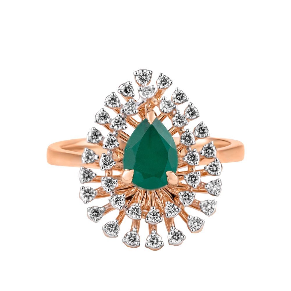Imperial Diamond and Emerald Ring-Diamond-CRG23A07