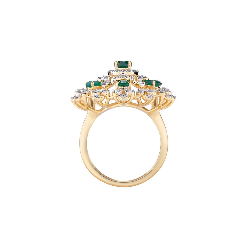 Luxurious Diamond and Emerald Ring-Diamond-CRG23A19
