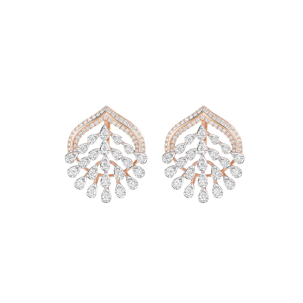 Illustrious Rose Gold and Diamond Earrings-Earrings-CSE23A04-D300X0B