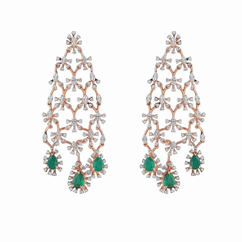 Imperial Diamond and Emerald Necklace Set-Diamond-CBX23041-D326X0B