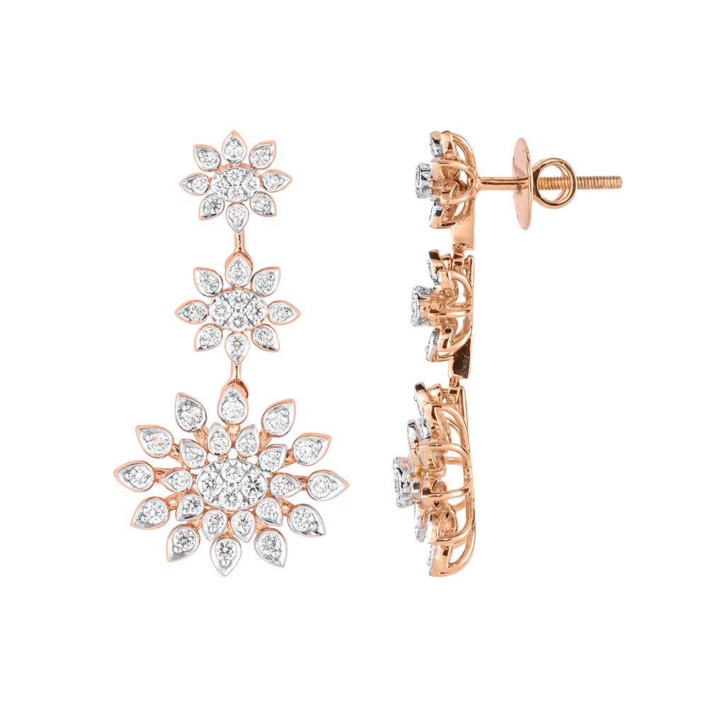 Stardust Diamond and Rose Gold Earrings-Earrings-CSE23A08-D300X0B