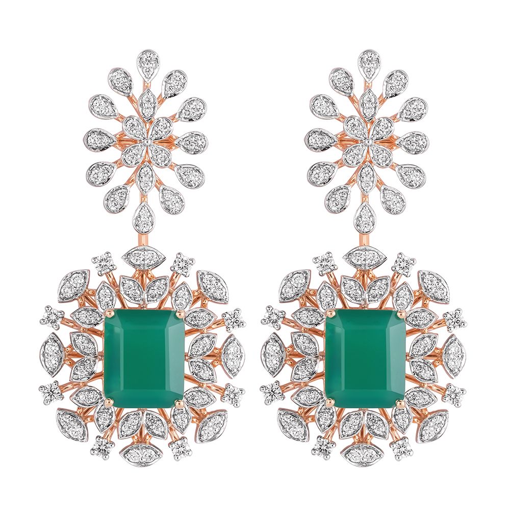 Luminous Diamond and Emerald Necklace Set-Diamond-CBX23042-D326X0B