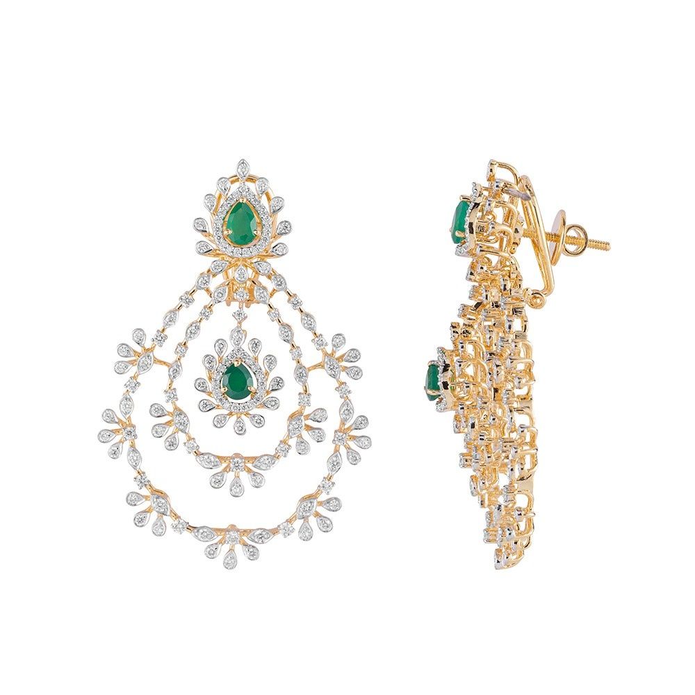 Regal Bejewelled Diamond Necklace Set-Diamond-CNS23A24-D324X0B