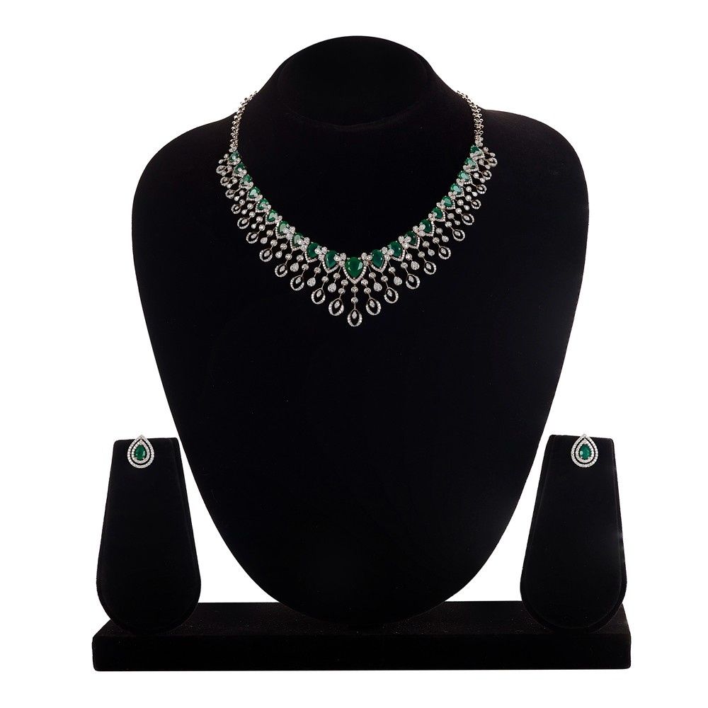 Sctintillating Diamond and Rose Gold Necklace Set-Diamond-CNS23A28-D424X0B