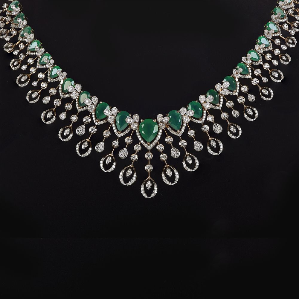 Sctintillating Diamond and Rose Gold Necklace-Necklaces-CSN23A28-D424X2B