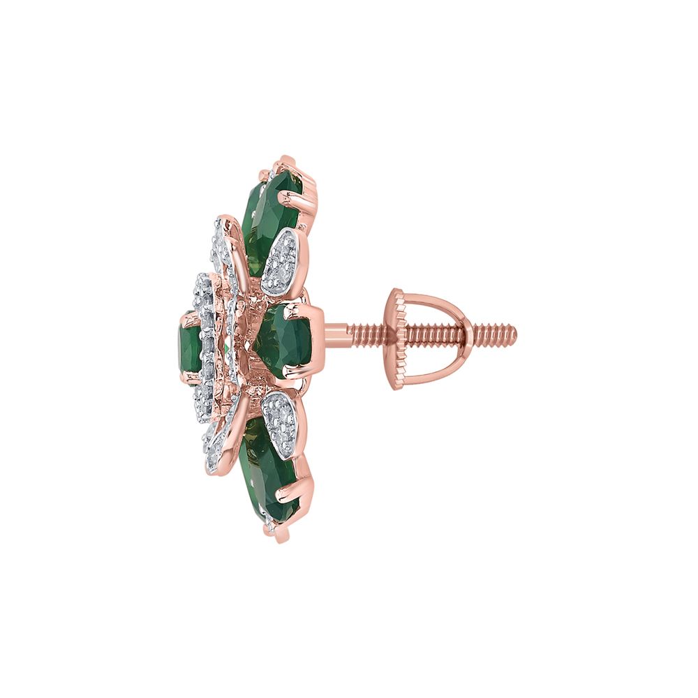 Glamorous Diamond and Emerald Necklace Set-Necklace Sets-CNS23A29-D424X0B