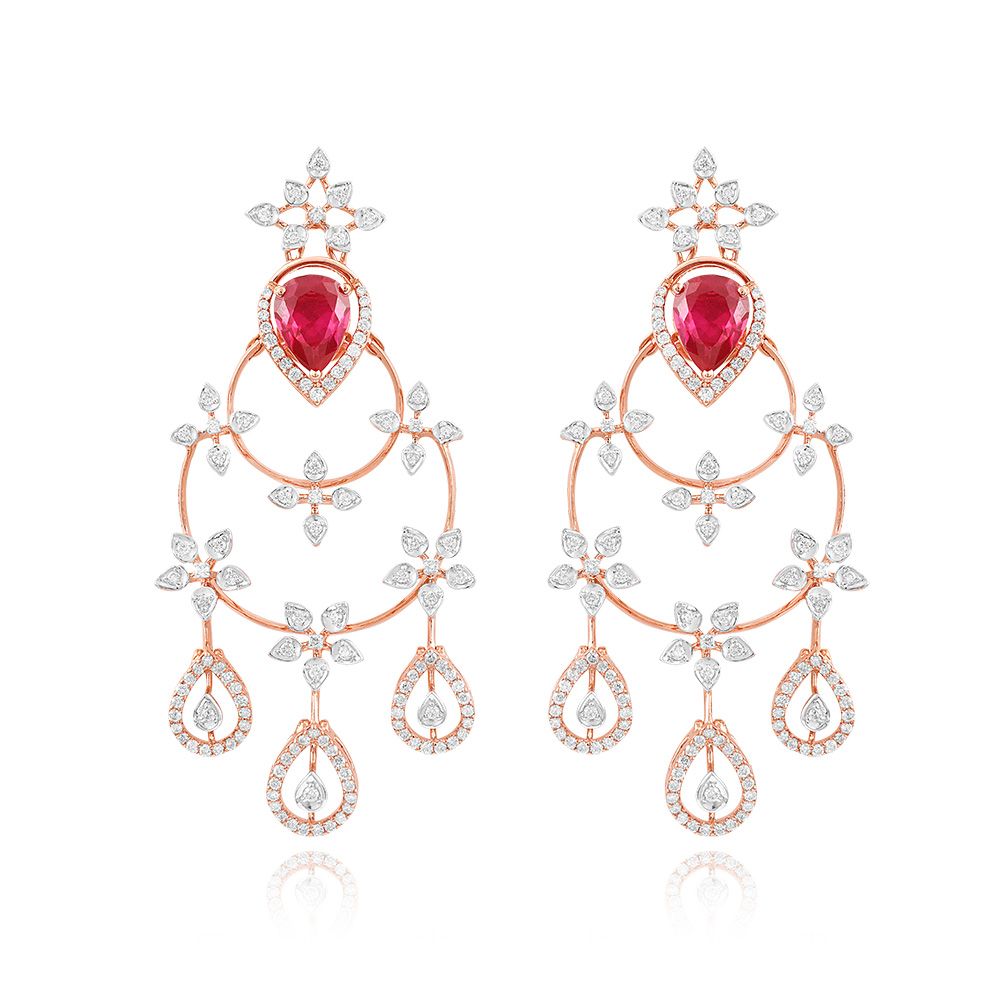 Regal Red Stone Radiance Diamond Jewellery Set-Necklace Sets-CBX24001-D310X0B