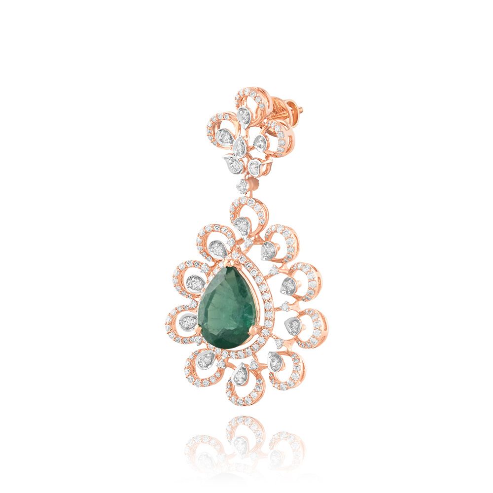 Regal Flower Diamond Earrings-Earrings-CSE25A49-D345X3B