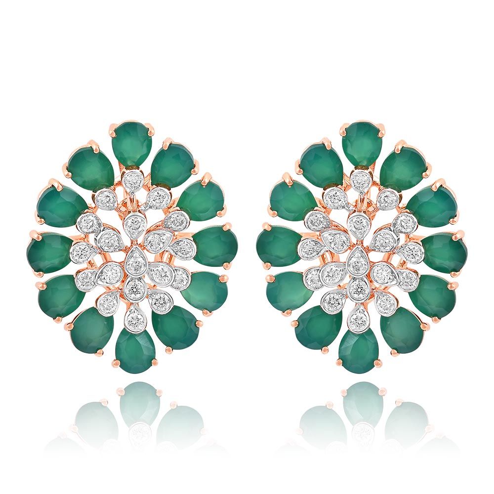 Diamond Blooming Flower Necklace Set-All Jewellery-CNS25A56-D435X0B