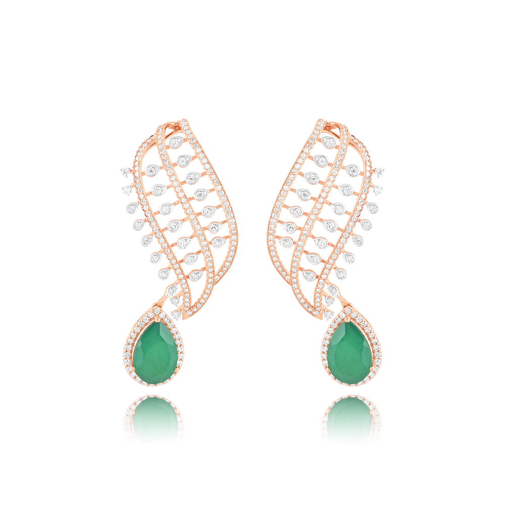 Beautiful Diamond Bridal Earrings-Earrings-CSE25A63-D335X0B
