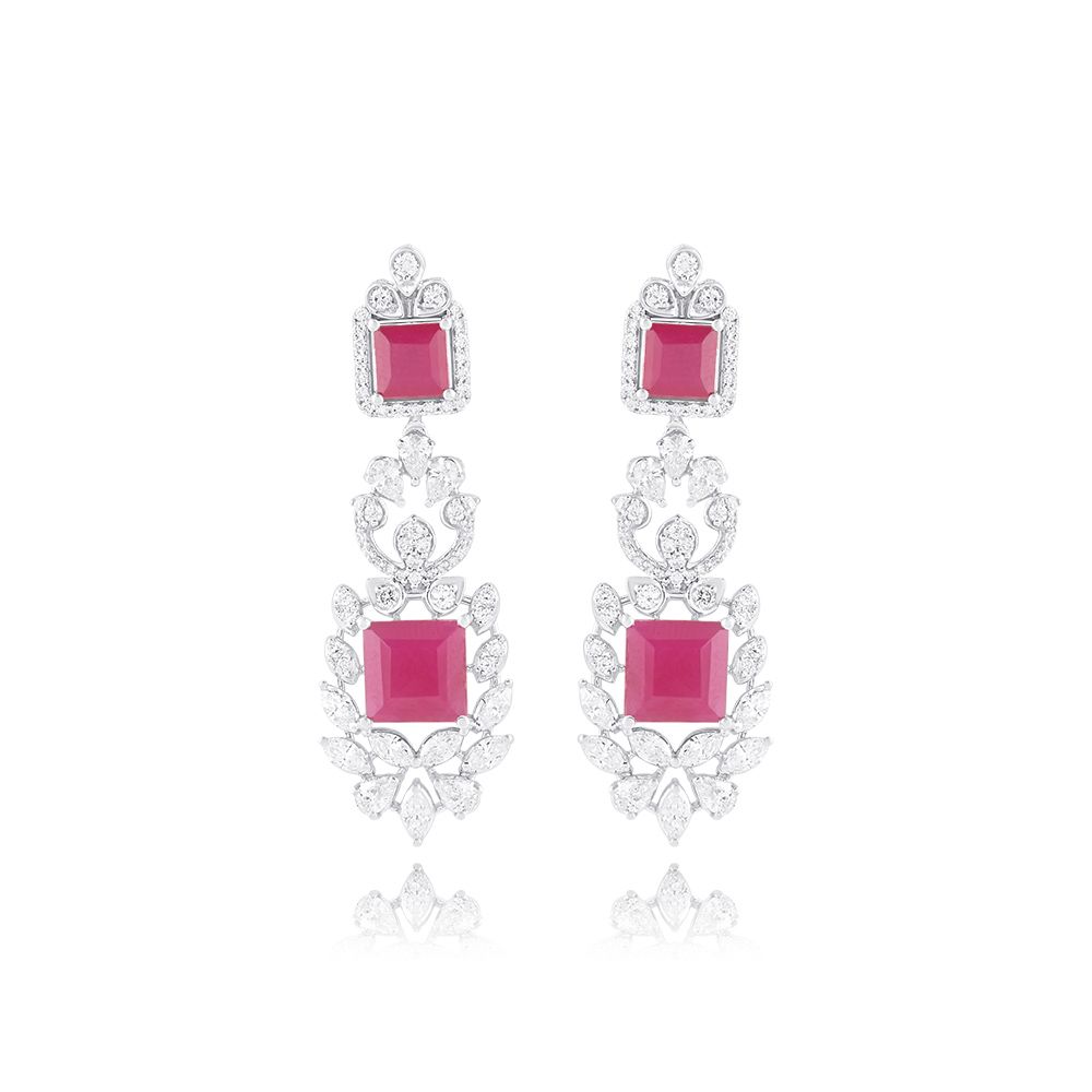 Queens Pride Diamond Earrings-Earrings-CSE25A69-D335W3C