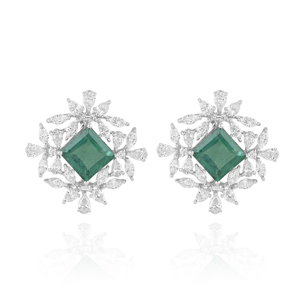 Graceful Diamond Bridal Earrings-Earrings-CSE25A73-D342W4C