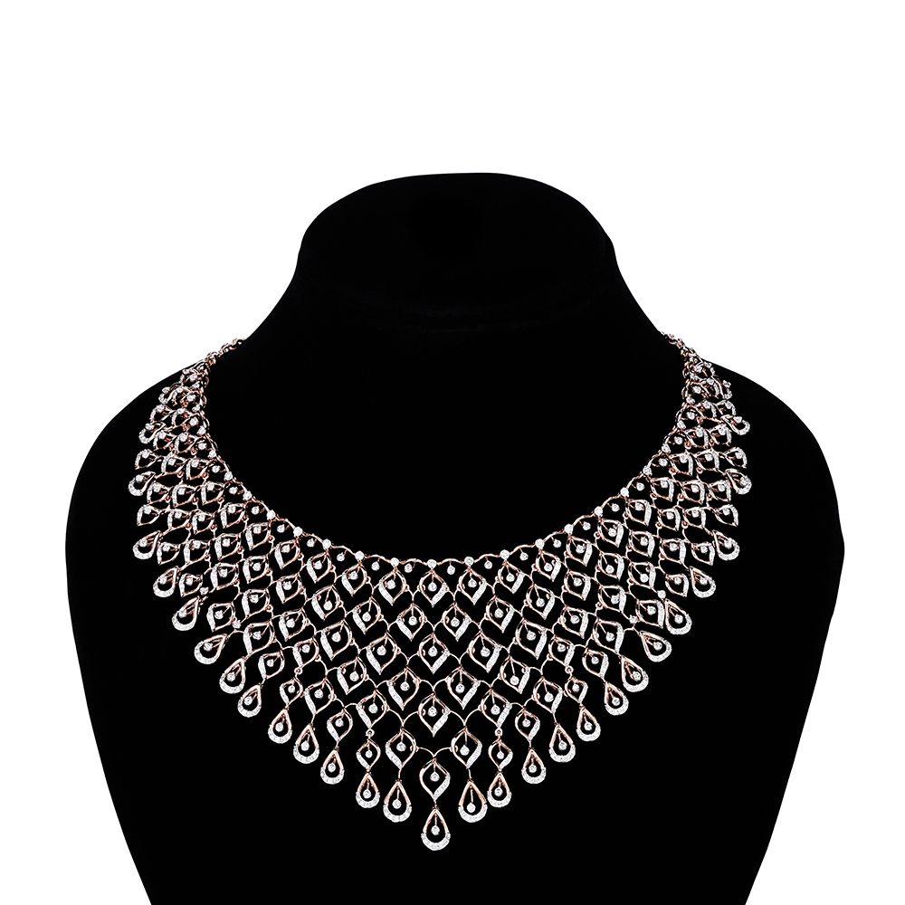 Alluring Rose Gold and Diamond Necklace-Necklaces-CSN23A01-D400X2B
