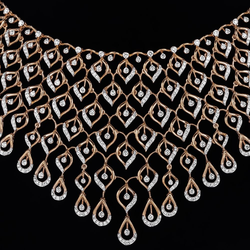Alluring Rose Gold and Diamond Necklace-Necklaces-CSN23A01-D400X2B