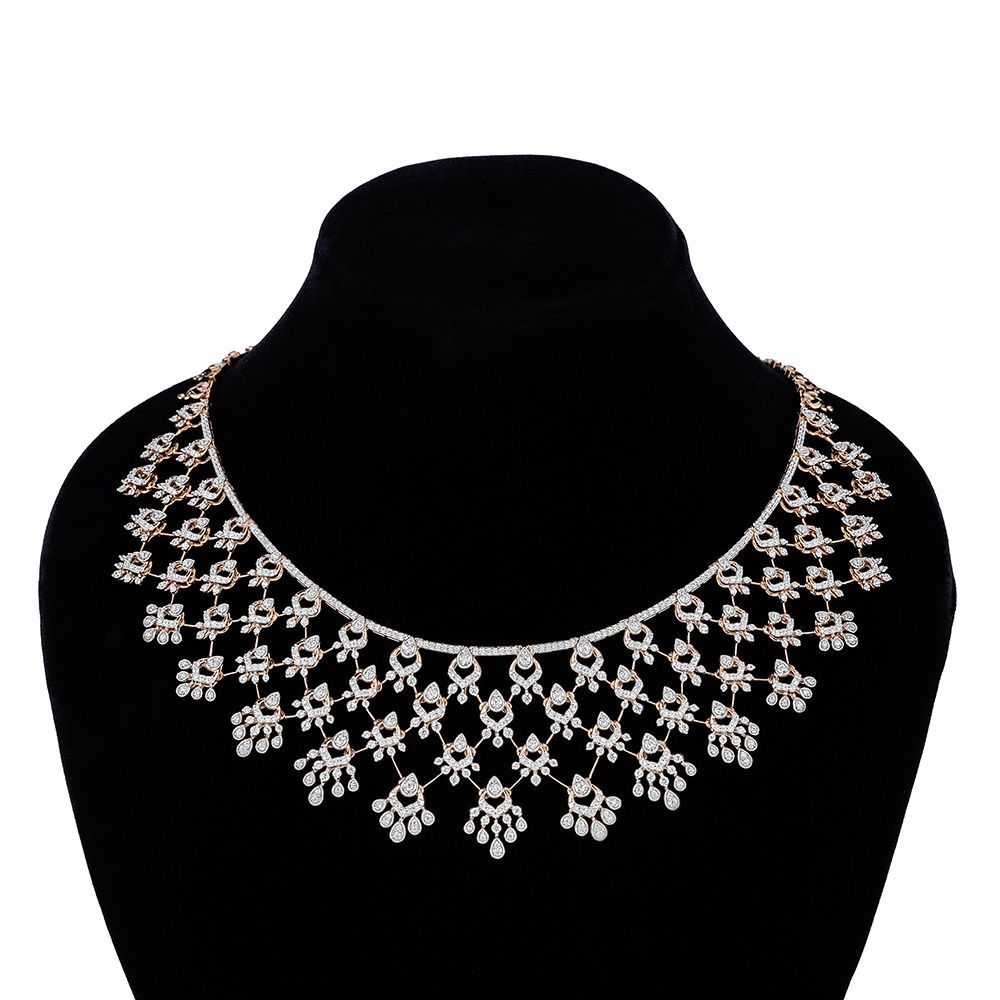 Enticing Rose Gold and Diamond Necklace Set-Necklace Sets-CNS23A02-D300X0B