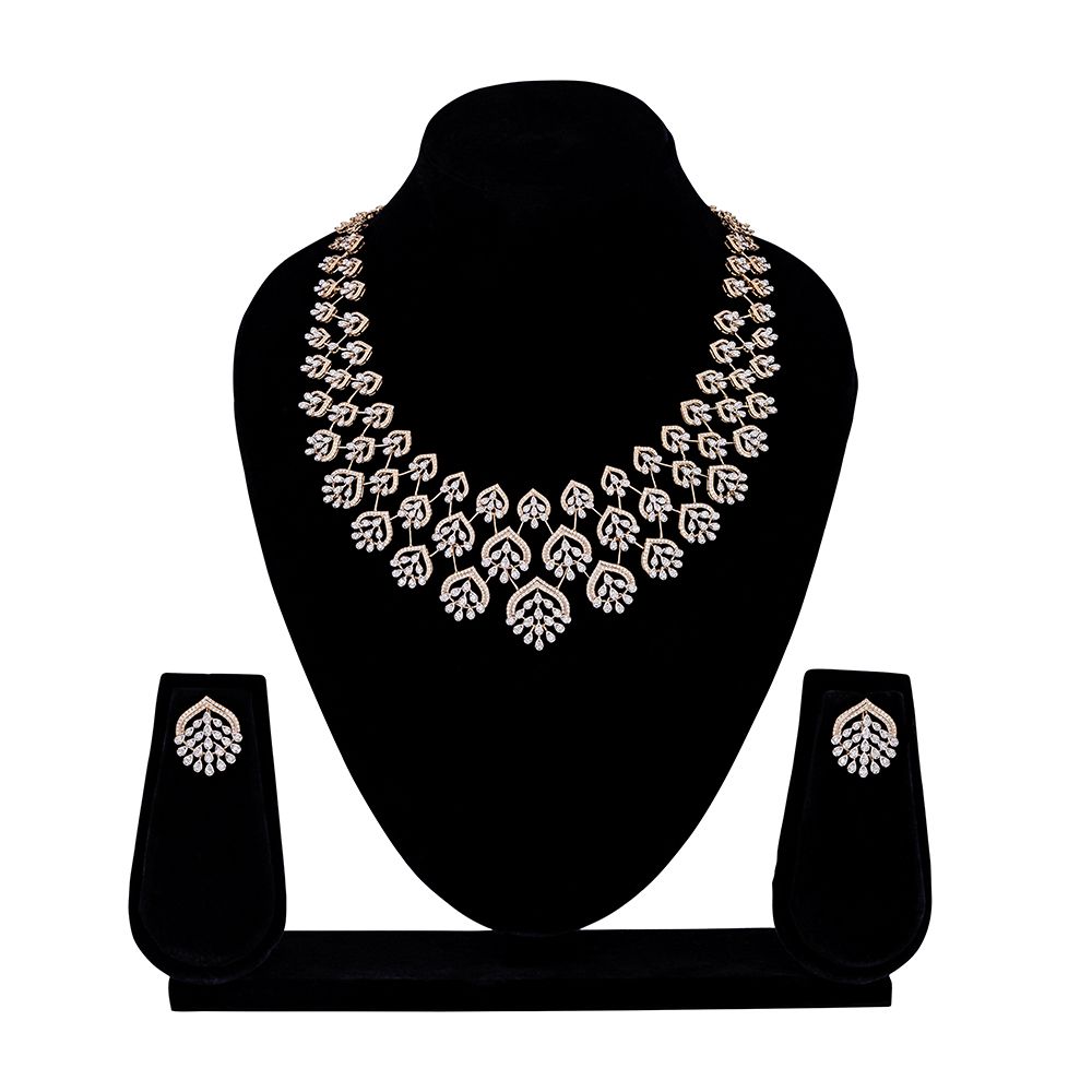 Illustrious Rose Gold and Diamond Necklace Set-Diamond-CBX23047-D300X0B