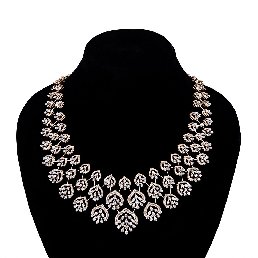 Illustrious Rose Gold and Diamond Necklace Set-Diamond-CBX23047-D300X0B
