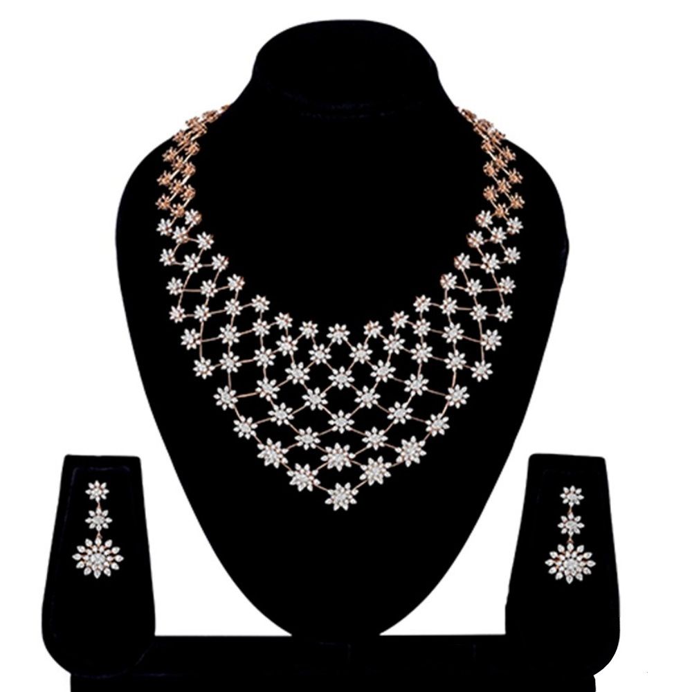 Stardust Diamond and Rose Gold Necklace Set-Necklace Sets-CNS23A08-D300X0B