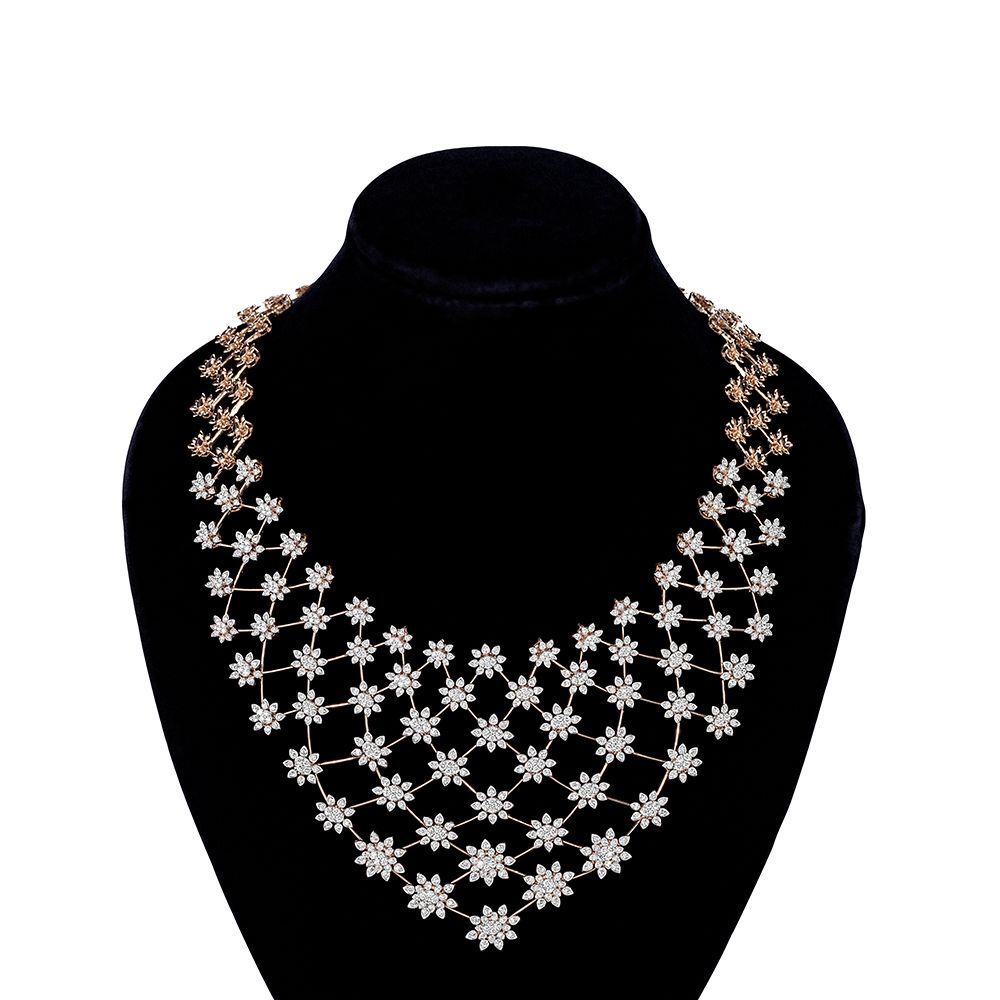 Stardust Diamond and Rose Gold Necklace Set-Necklace Sets-CNS23A08-D300X0B