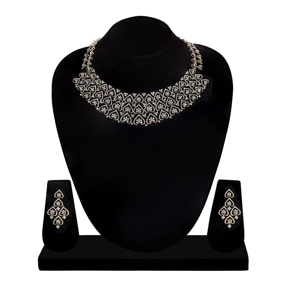 Shimmering Rose Gold and Diamond Necklace Set-Diamond-CBX23036-D300X0B