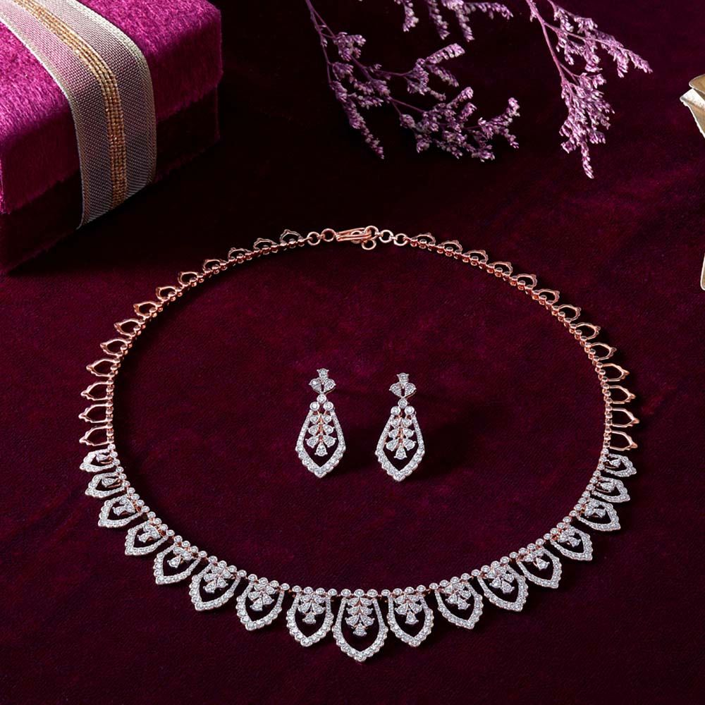 Classic Elegance Diamond and Emerald Necklace Set-Necklace Sets-CNS23A22-D300X0B