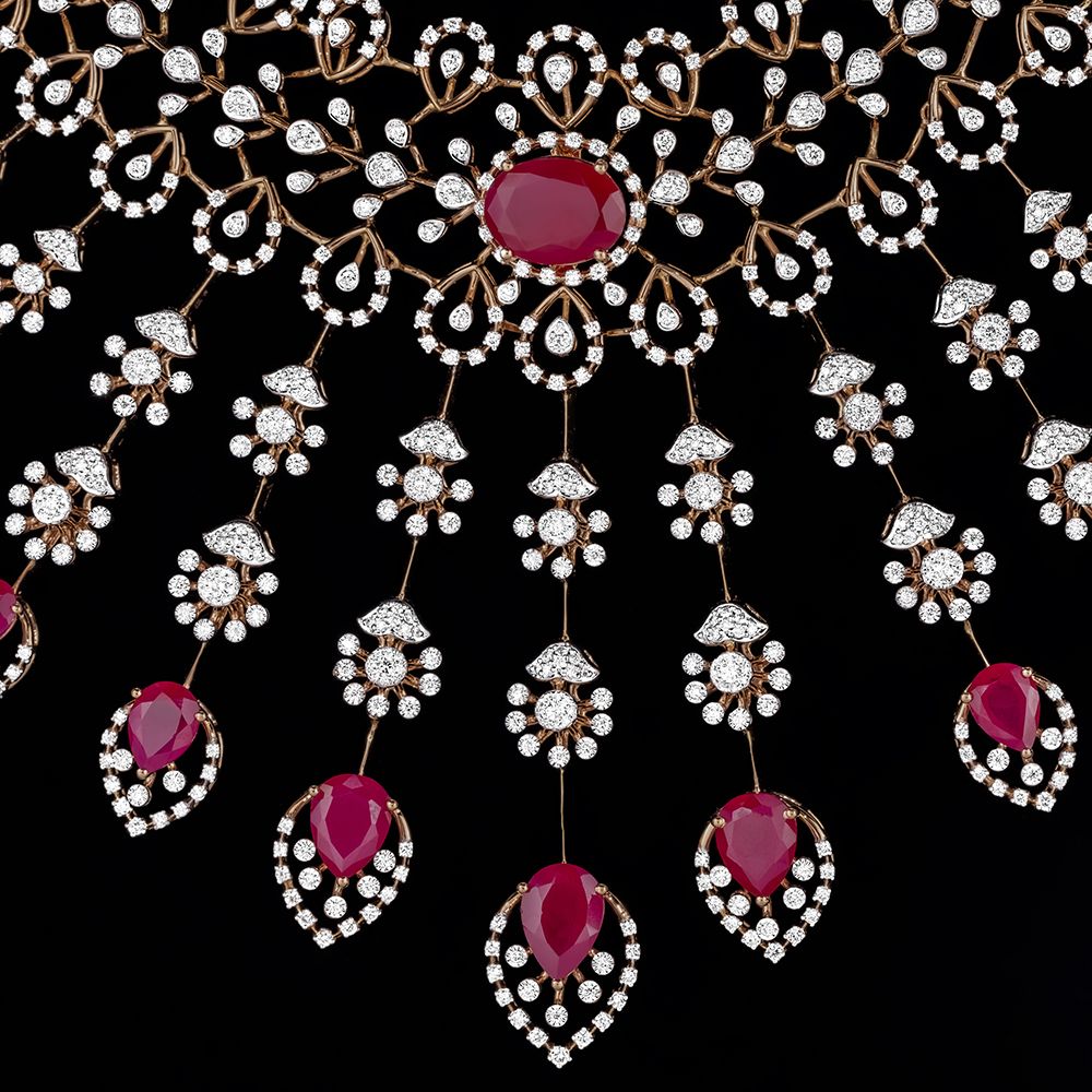Royal Elegance Diamond Necklace Set-Necklace Sets-CNS23A18-D300R0B