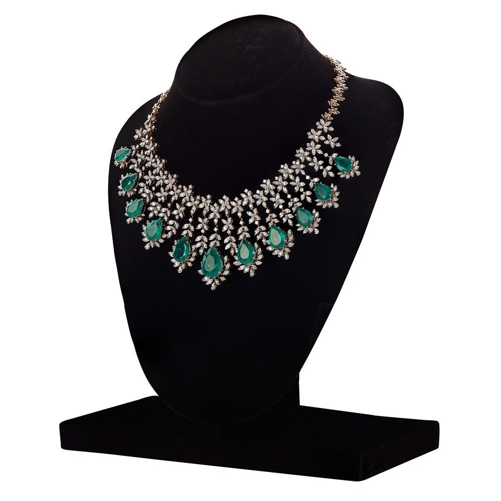 Glorious Rose Gold and Diamond Necklace Set-Diamond-CNS23A30-D326X0B