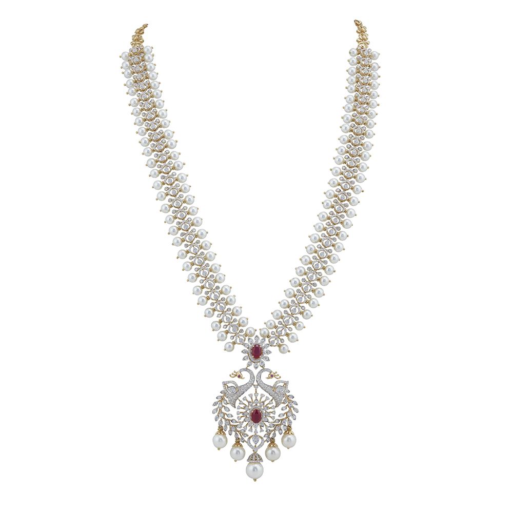 Sophisticated Peacock Diamond Yellow Necklace-Necklaces-CSN24A02-D309R2B