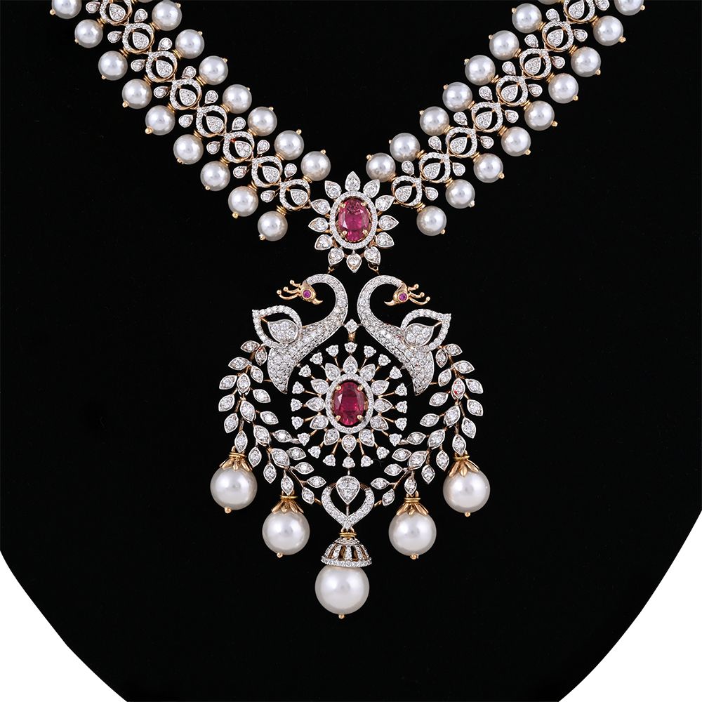 Sophisticated Peacock Diamond Yellow Necklace-Necklaces-CSN24A02-D309R2B