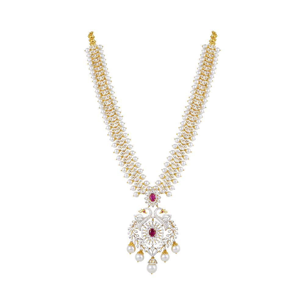 Sophisticated Peacock Diamond Yellow Necklace-Necklaces-CSN24A02-D309R2B