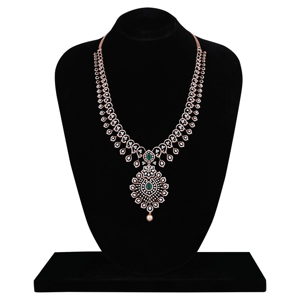 Timeless Diamond and Pearl Haram Necklace Set-All Jewellery-CNS25A06-DE09X0B